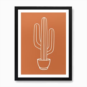 Cactus Line Drawing Cactus 4 Art Print