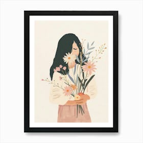 Spring Girl With Wild Flowers 9 Art Print