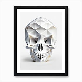 Skull With Geometric 2 Designs Kawaii Art Print