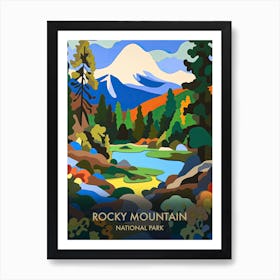 Rocky Mountain National Park Travel Poster Matisse Style 2 Art Print