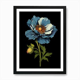 Blue Poppy Flower 1 Art Print