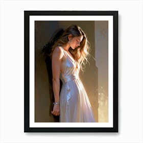 Girl In A White Dress 2 Art Print