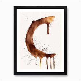 C  Chocolate, Letter, Alphabet Minimalist Watercolour 2 Art Print