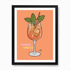 Aperol Spritz & Orange - Aperol, Spritz, Aperol spritz, Cocktail, Orange, Drink 4 Art Print