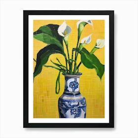 Flowers In A Vase Still Life Painting Calla Lily 3 Art Print