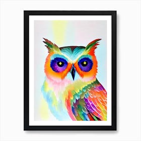 Owl Watercolour Bird Art Print