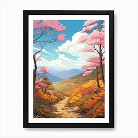 Appalachian Trail Usa 1 Hike Illustration Art Print