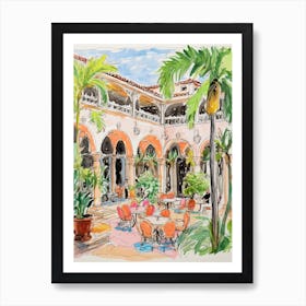 The Cloister At The Sea Island Resort   Sea Island, Georgia   Resort Storybook Illustration 4 Art Print