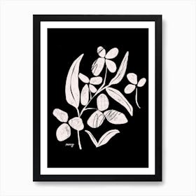 Abstract Floral Black    Art Print