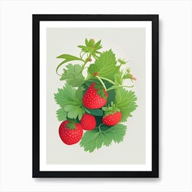 Wild Strawberries, Plant, Comic 2 Art Print