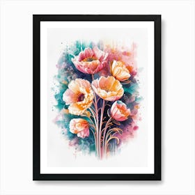 Watercolor Floral Painting Art Print