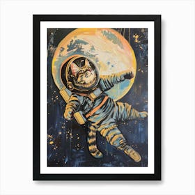 Cat On The Moon 4 Art Print