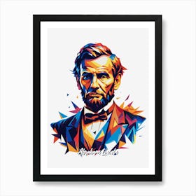 Abraham Lincoln Portrait WPAP Pop Art Art Print