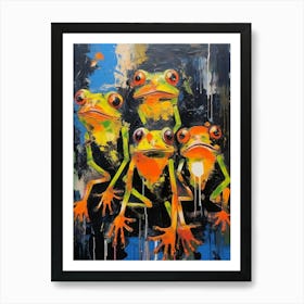 Frogs Abstract Expressionism 4 Art Print