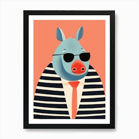 Little Rhinoceros 1 Wearing Sunglasses Art Print