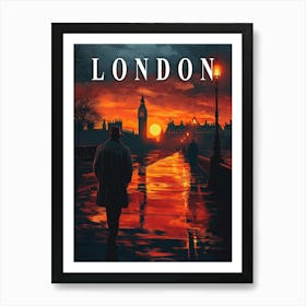 London: The Square Mile Vintage Travel Poster Art Print