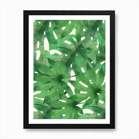 Tropical Leaves Garden Illustration Art Print