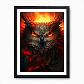 Fire Owl Art Print