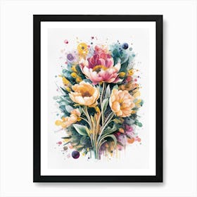 Watercolor Flowers Art Print