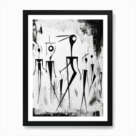 Evolution Abstract Black And White 3 Art Print