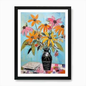 Flower Painting Fauvist Style Black Eyed Susan 1 Art Print