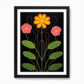 Portulaca 4 Hilma Af Klint Inspired Flower Illustration Art Print