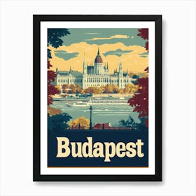 Aihrgdesign A Retro Travel Poster For Budapest Featuring The 1 Art Print