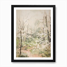 Cherry Trees Impasto Painting 2 Art Print