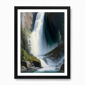 Stalheimskleiva Waterfall, Norway Peaceful Oil Art  (2) Art Print