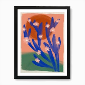 Blue Desert Cactus Art Print