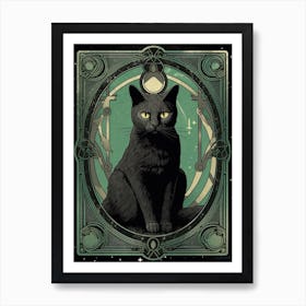 The Death, Black Cat Tarot Card 1 Art Print