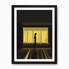 Silhouette Of A Woman At Golden Hour Art Print