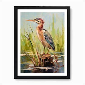 Bird Painting Green Heron 2 Art Print