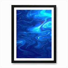 Abstract Blue Water Background Art Print