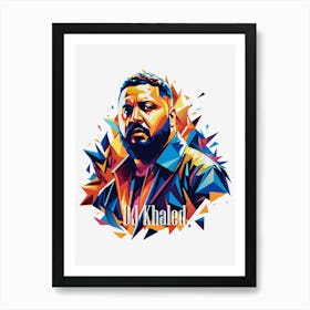 Dj Khaled 02 Portrait Music Icon Style WPAP Pop Art Art Print