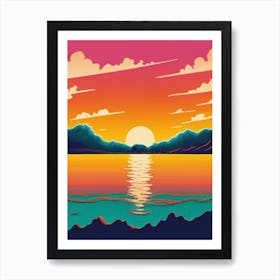 Sunset Over Water Art Print