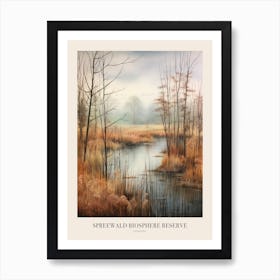 Autumn Forest Landscape Spreewald Biosphere Reserve Germnany Poster Art Print