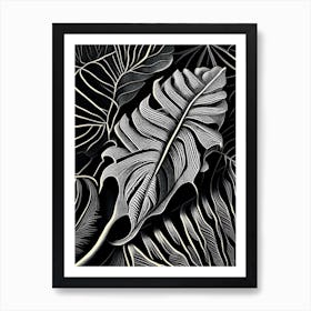 Breadfruit Leaf Linocut Art Print