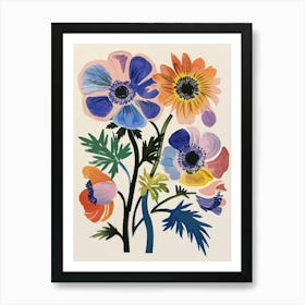 Painted Florals Anemone 3 Art Print