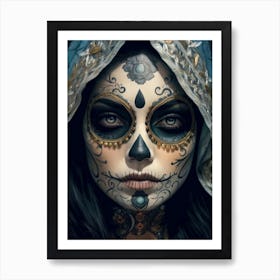 La Catrina Mask Girl Art Print