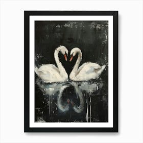 Swans In Love Art Print