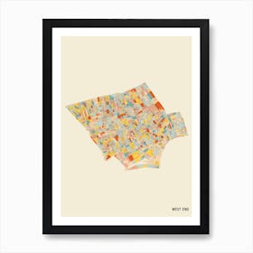 West End London England Uk Neighbourhood Map Art Print