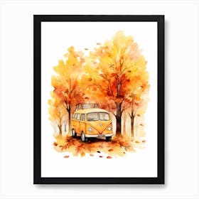 Cute Autumn Fall Scene 15 Art Print