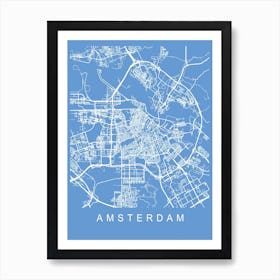 Amsterdam Map Blueprint Art Print