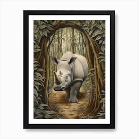 Rhino Deep In The Nature 2 Art Print