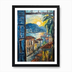 Window View Of Rio De Janeiro In The Style Of Expressionism 3 Art Print