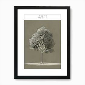 Ash Tree Minimalistic Drawing 4 Poster Art Print