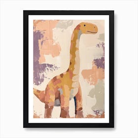 Muted Pastels Dinosaur Portrait 2 Art Print