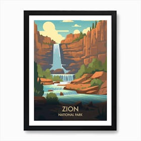 Zion National Park Vintage Travel Poster 1 Art Print