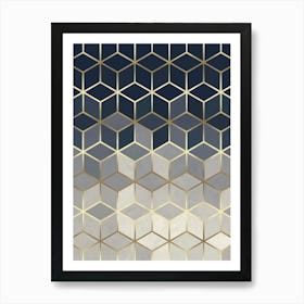 Geometry with golden lines 9 Art Print